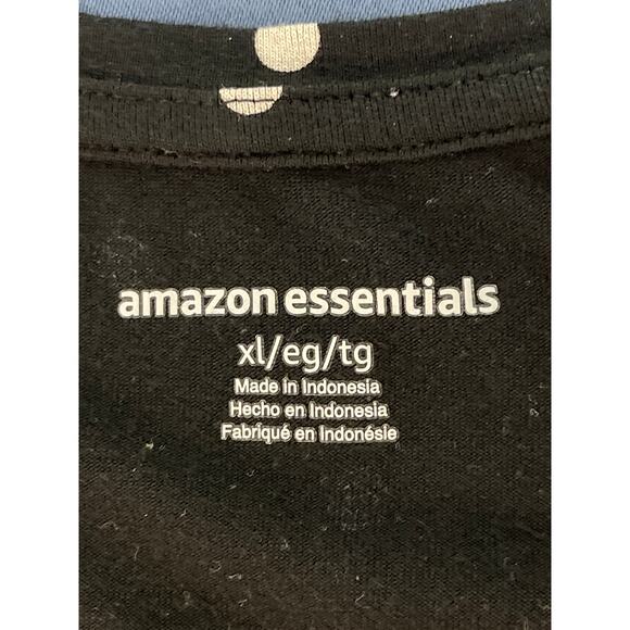 Amazon Essentials Short Sleeve Crewneck Polka Dot Midi Dress Black/White XL - Picture 3 of 9